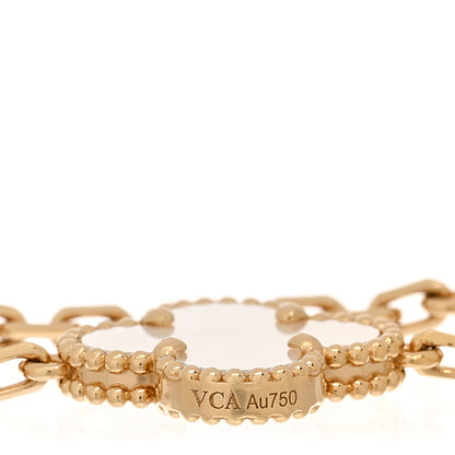 Van Cleef & Arpels 18K Yellow Gold Mother of Pearl 5 Motifs Vintage Alhambra Bracelet 3 of 5