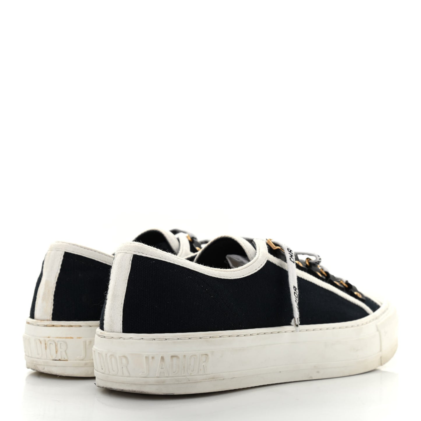 Canvas Womens Walk'n Dior Low Top Sneakers 38 Black