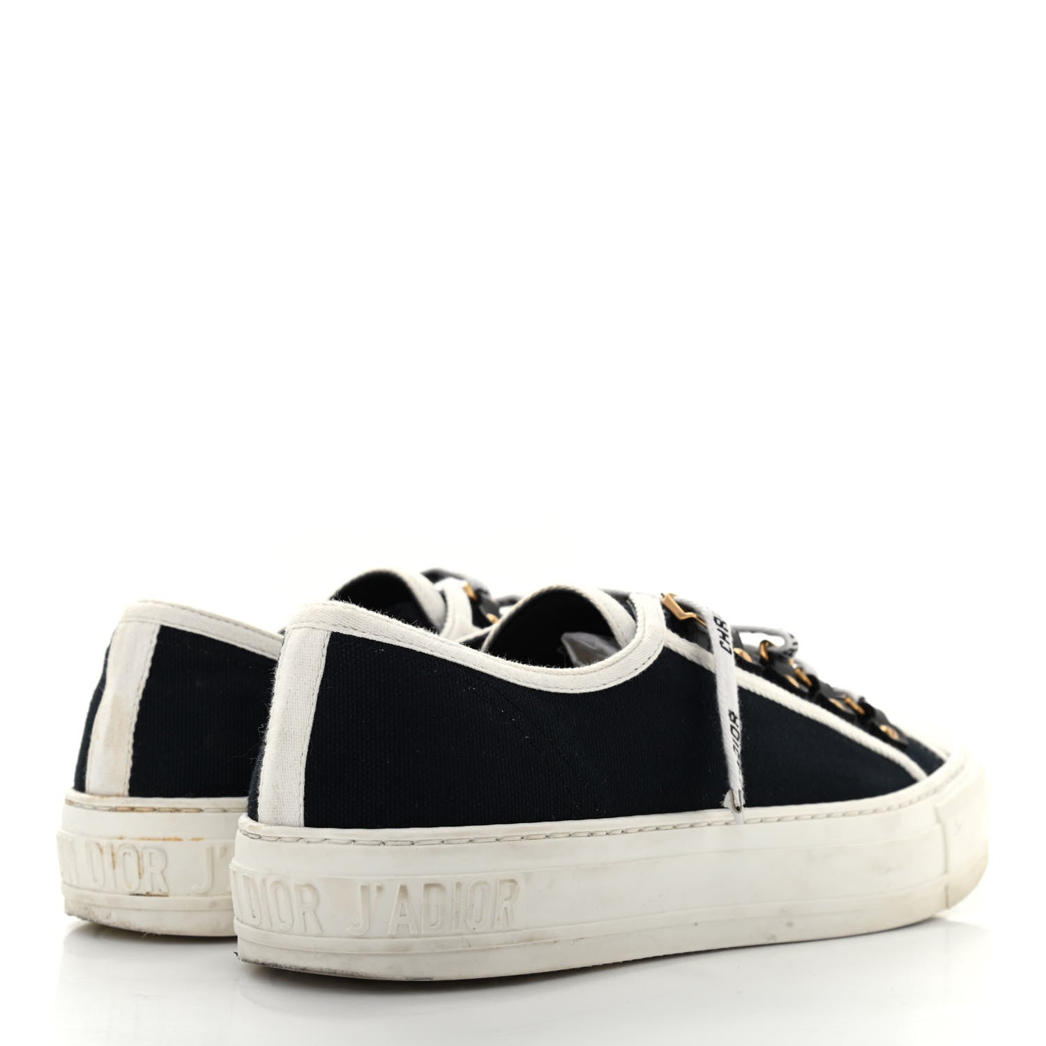 Christian Dior Canvas Womens Walk'n Dior Low Top Sneakers 38 Black 4 of 14