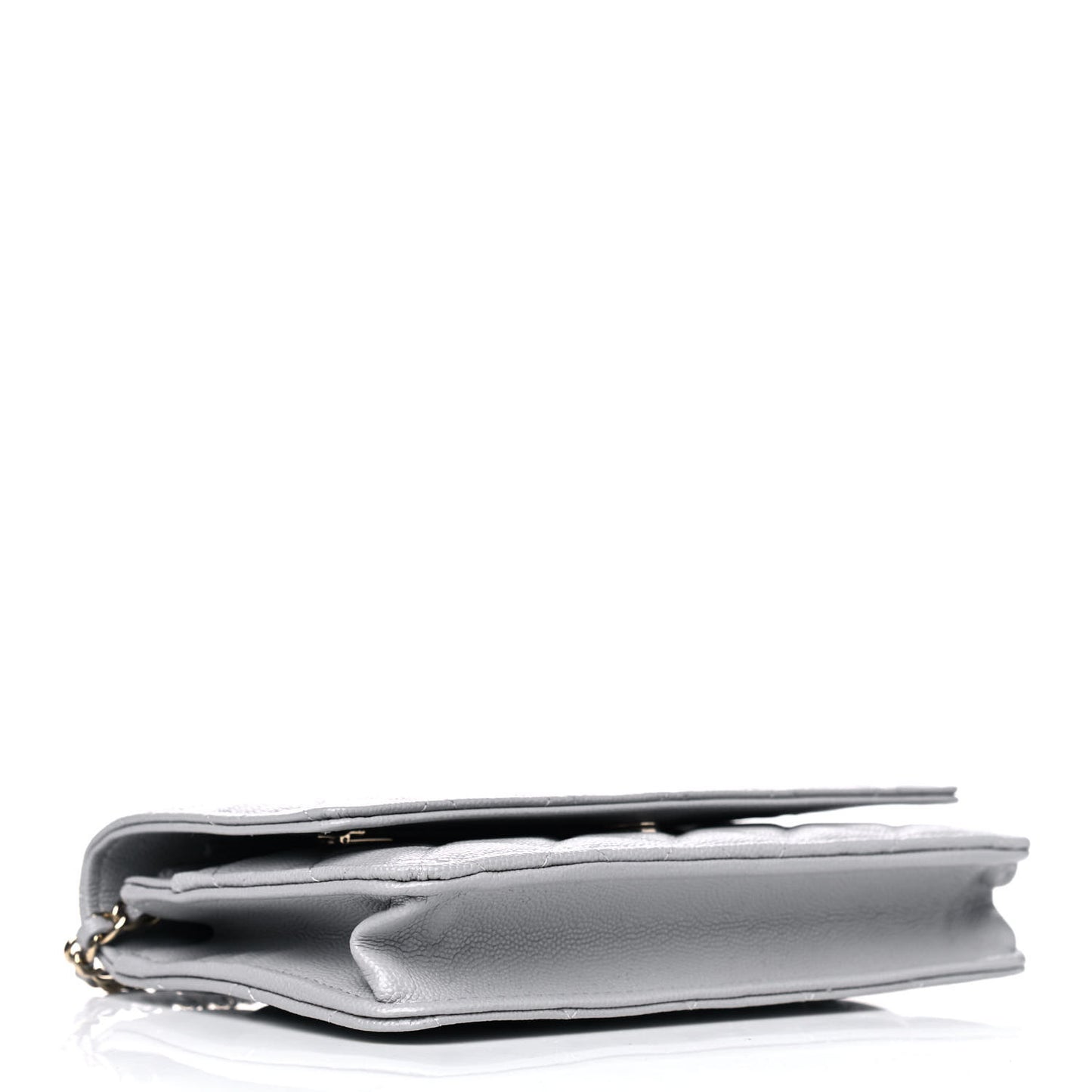 Caviar Quilted Wallet On Chain WOC Grey