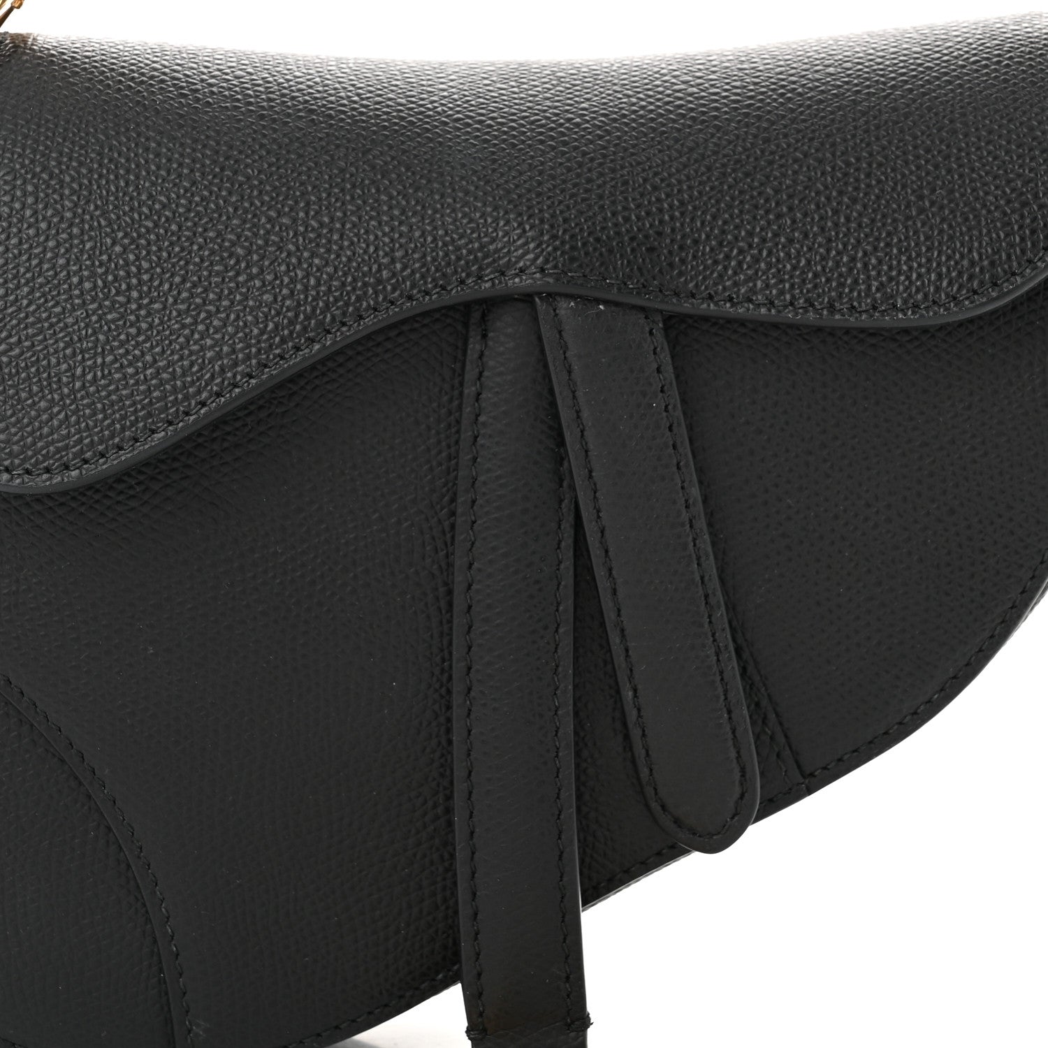 Christian Dior Grained Calfskin Mini Saddle Bag Black 8 of 10