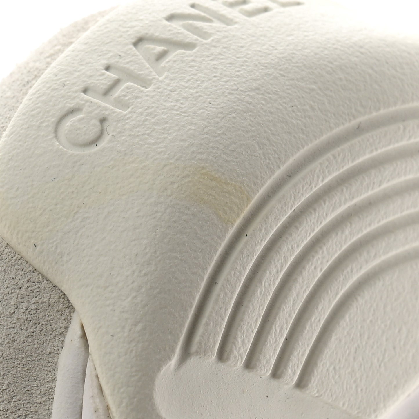 Suede Calfskin Fabric Mens CC Sneakers 45 White