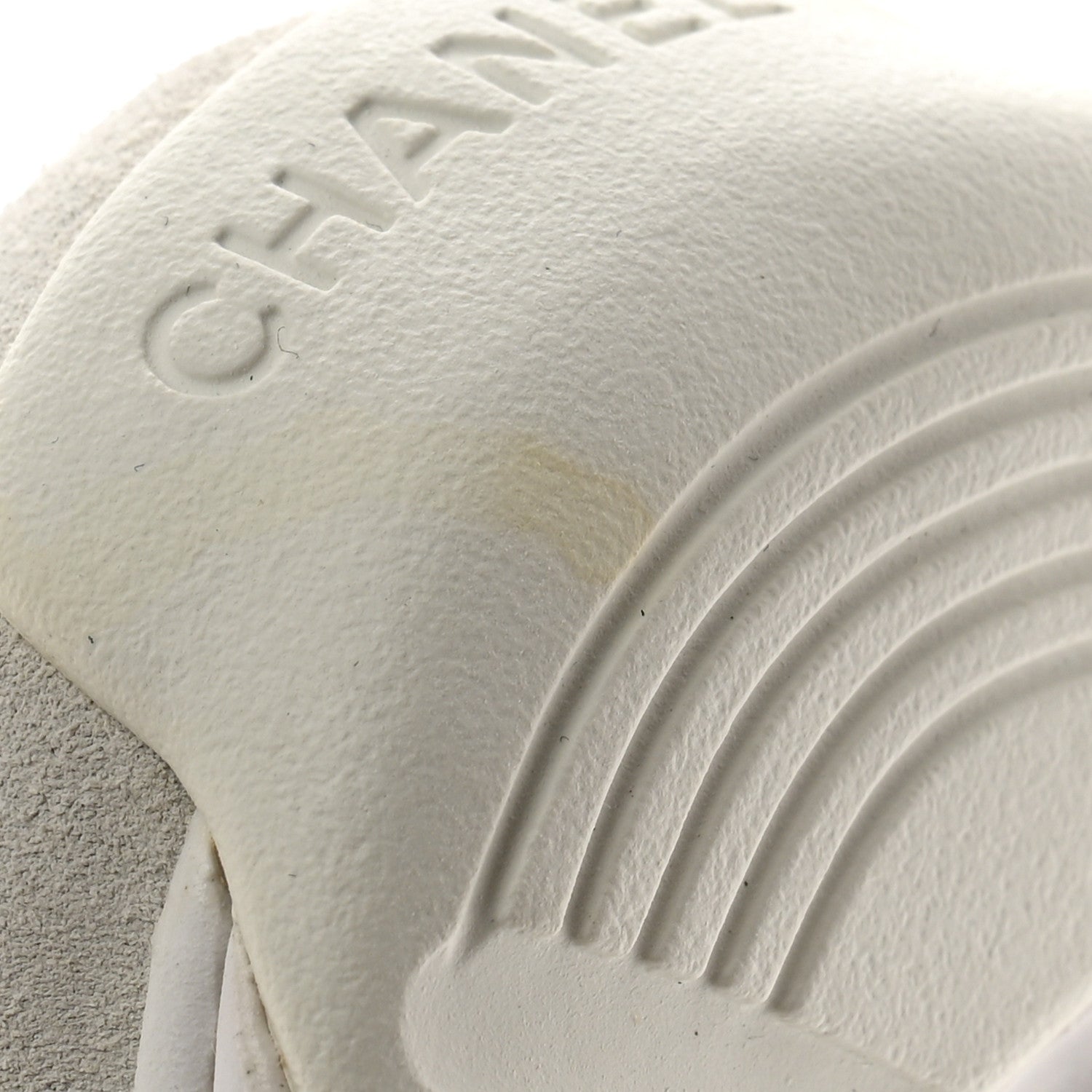 Chanel Suede Calfskin Fabric Mens CC Sneakers 45 White 9 of 10