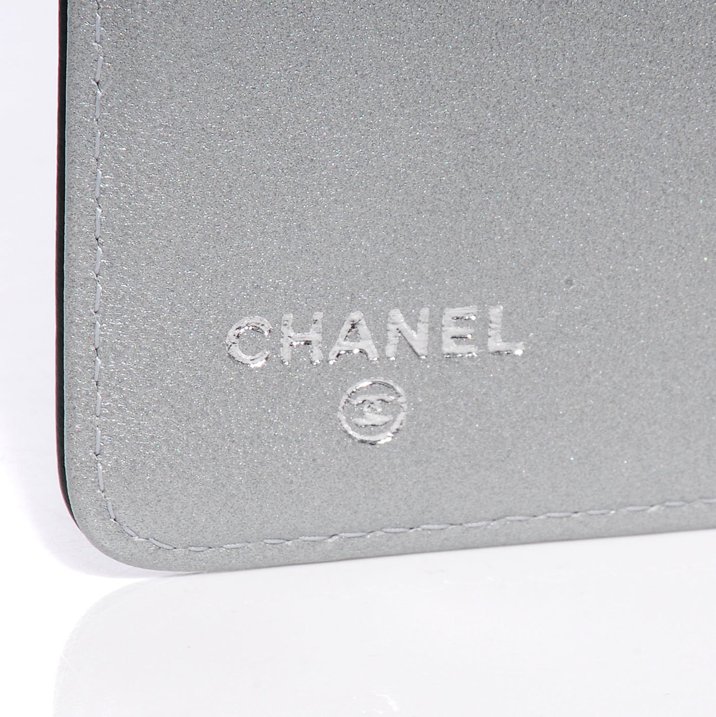 Lambskin Camellia Embossed Yen Wallet Black