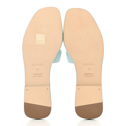 Hermes Epsom Oran Sandals 39 Vert Embrun 5 of 11