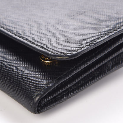 Prada Saffiano Continental Flap Wallet Black 11 of 11