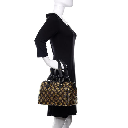 Louis Vuitton Monogram Sequins Eclipse Speedy 28 Gold 2 of 14