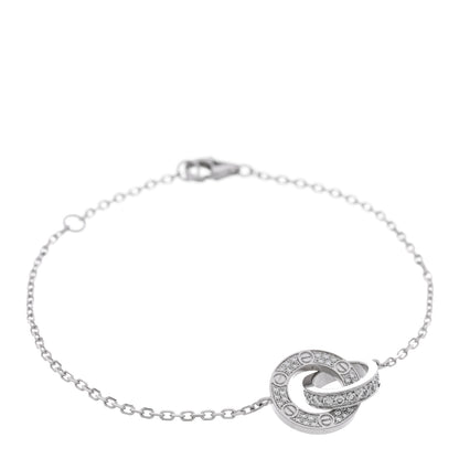 Cartier 18K White Gold Diamond Pave Love Chain Bracelet 1 of 5