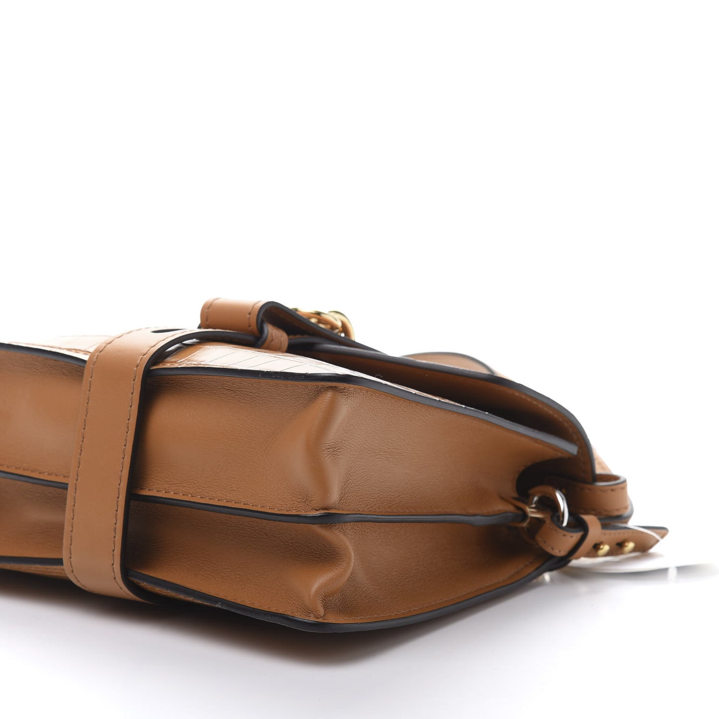 Calfskin Crocodile Embossed Small Aby Day Shoulder Bag Autumnal Brown