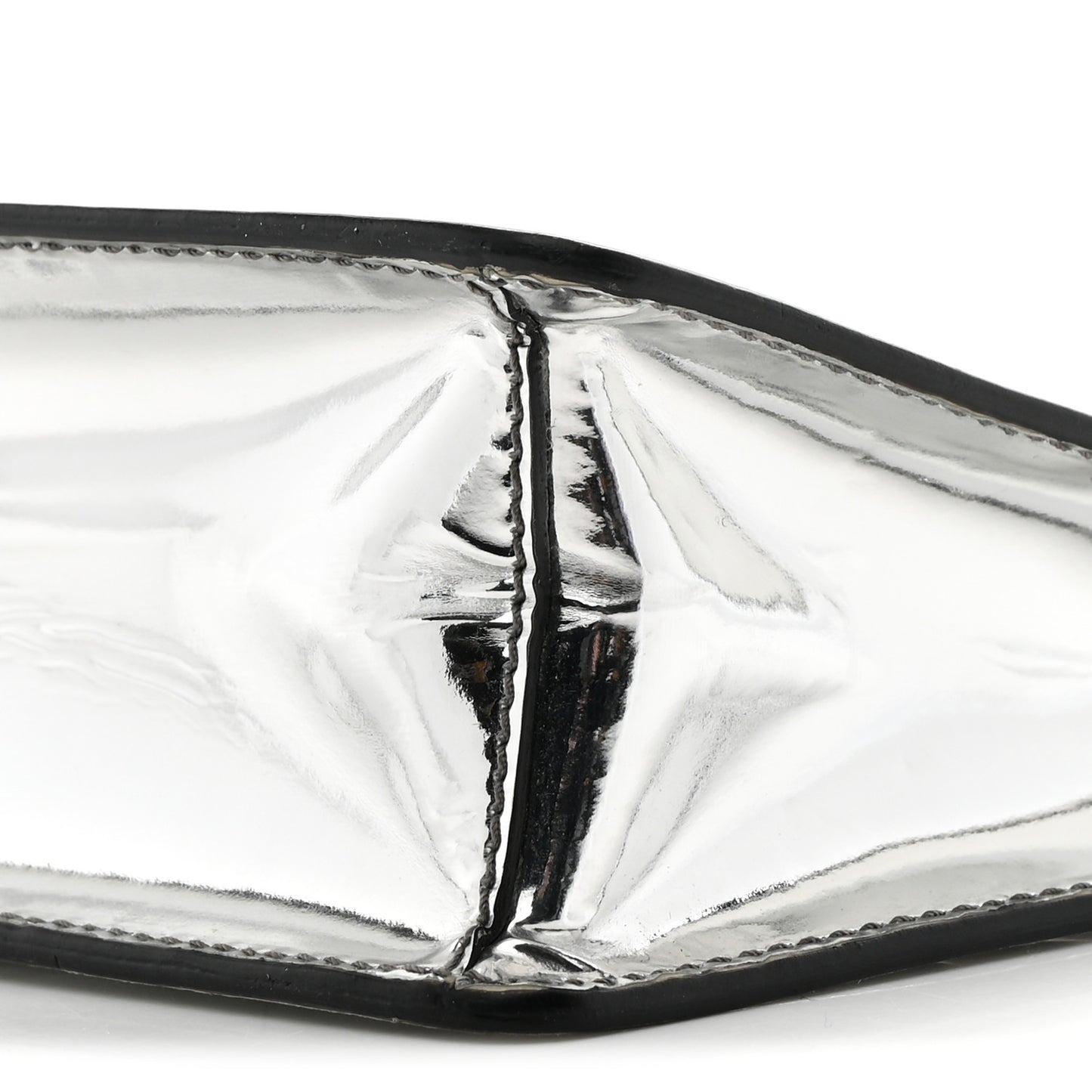 Spazzolato Metal Triangle Logo Triangle Patterned Mini Shoulder Bag Argento