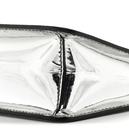Prada Spazzolato Metal Triangle Logo Triangle Patterned Mini Shoulder Bag Argento 9 of 9