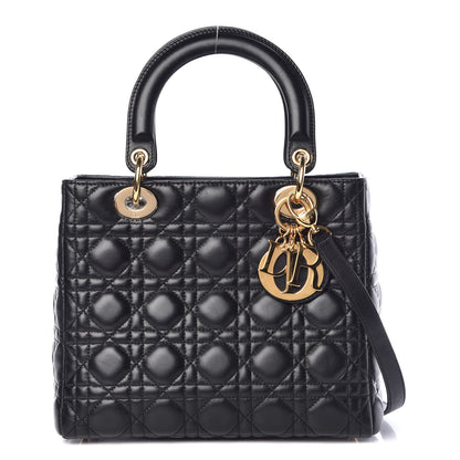 Christian Dior Lambskin Cannage Medium Lady Dior Black 1 of 10