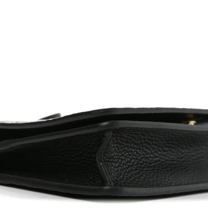 Gucci GG Grainy Calfskin Emblem Wallet On Chain Black 9 of 11