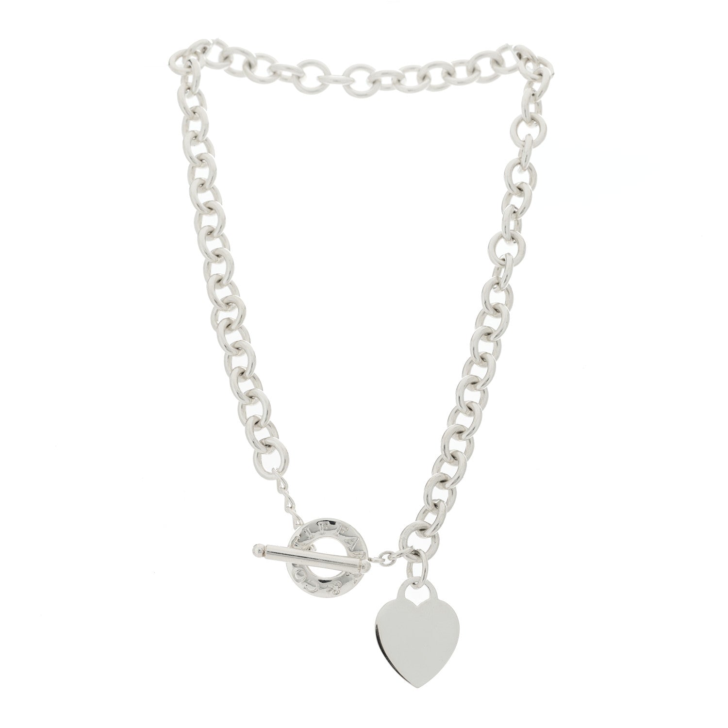 Tiffany Sterling Silver Heart Tag Toggle Necklace 2 of 4
