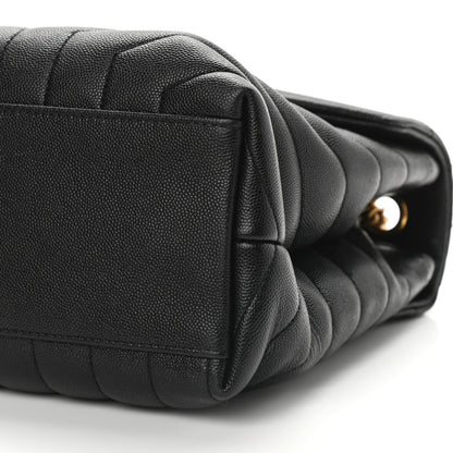 Saint Laurent Grain de Poudre Calfskin Y Quilted Monogram Medium Loulou Chain Satchel Black 9 of 9