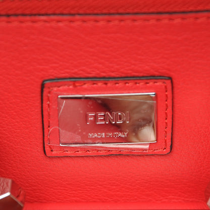 Fendi Vitello Seta Studded Medium Peekaboo Iconic Satchel Fiamma 6 of 7