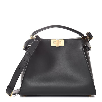 Fendi Vitello Tahiti Burro Medium Peekaboo Iconic Essentially Satchel Black Corda 1 of 9