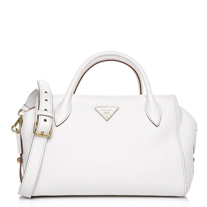 Prada Vitello Daino Medium Top Handle Bag White 1 of 9