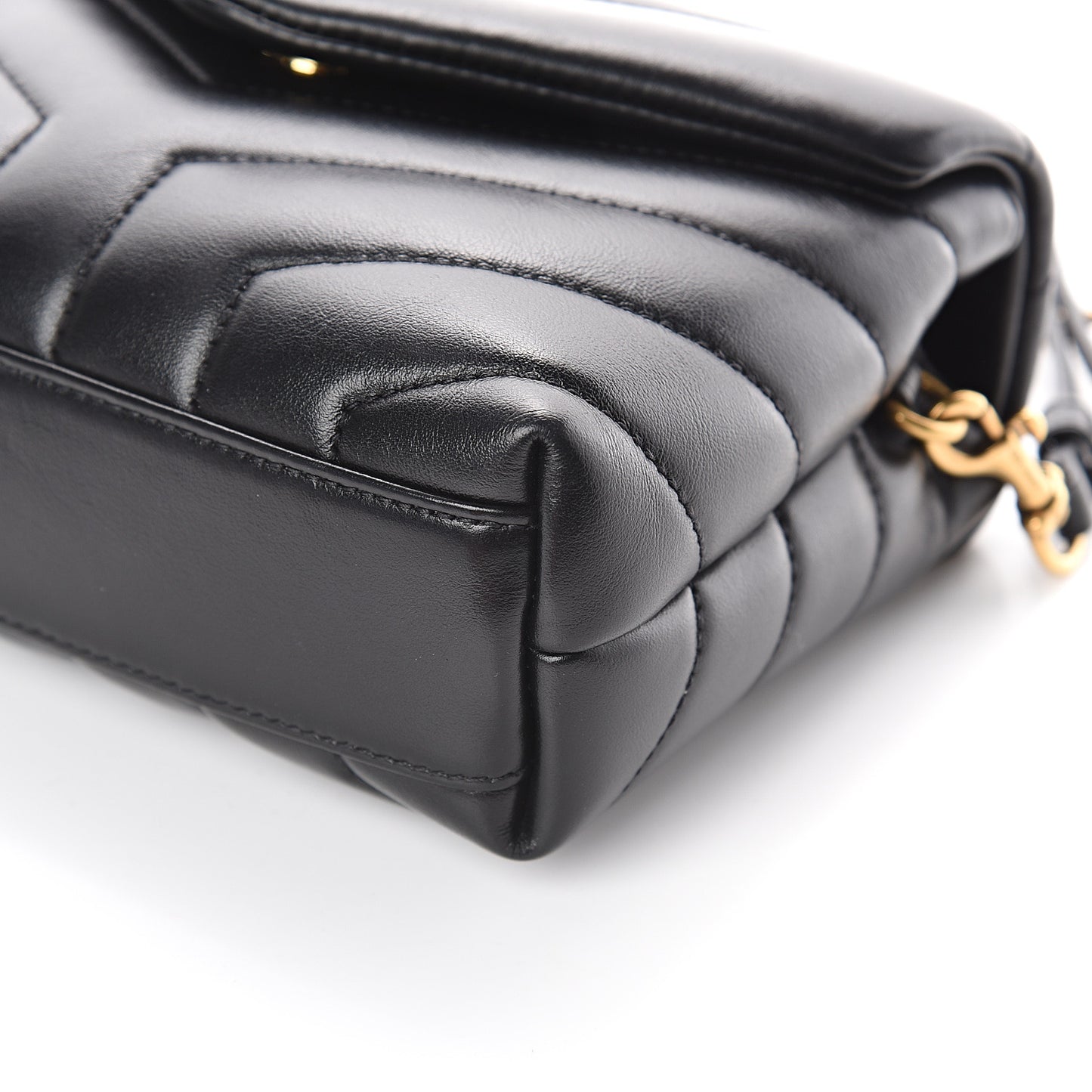 Calfskin Y Quilted Monogram Toy Loulou Crossbody Bag Black