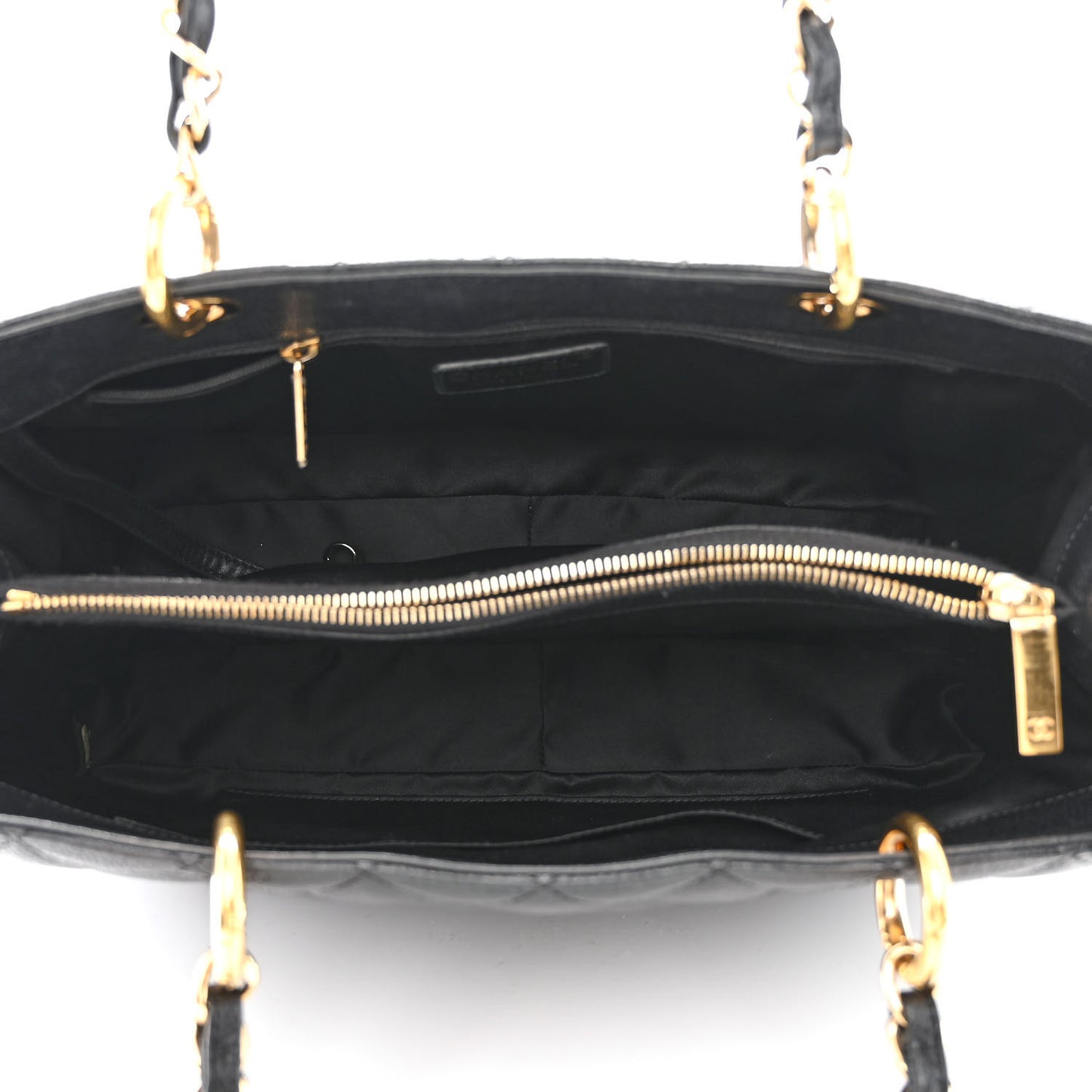 Caviar Quilted Grand Shopping Tote GST Black