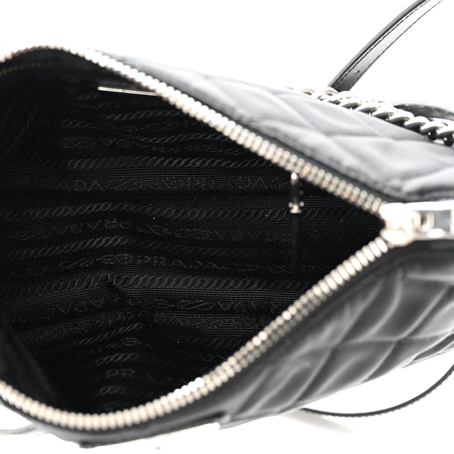Nylon Tessuto Impuntu Quilted Crossbody Bag Black