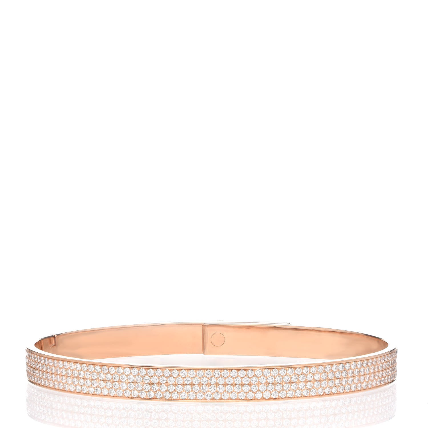Hermes 18K Rose Gold Diamond PM Kelly Full Pave Bracelet ST 3 of 5