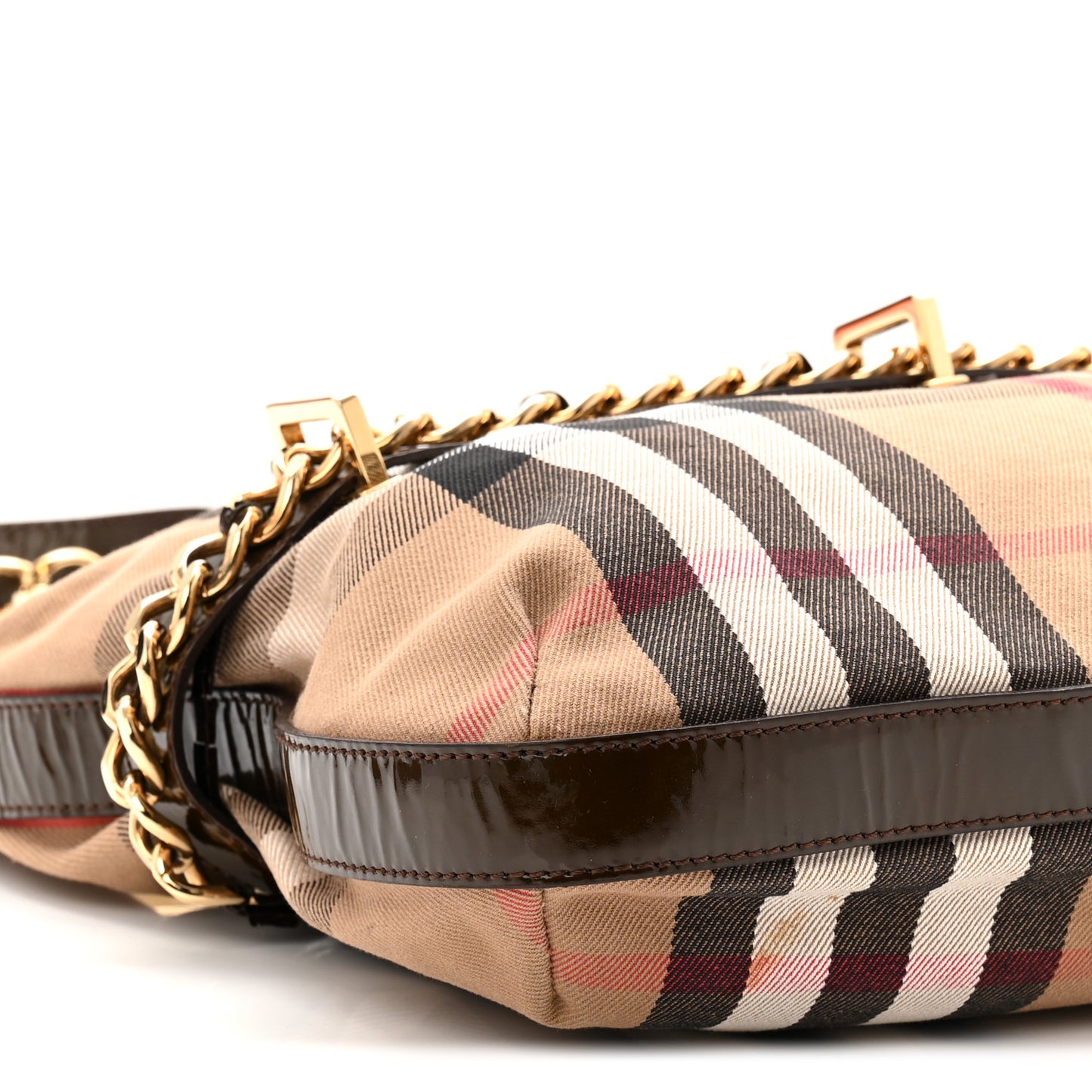 Patent House Check Chain Hobo Brown