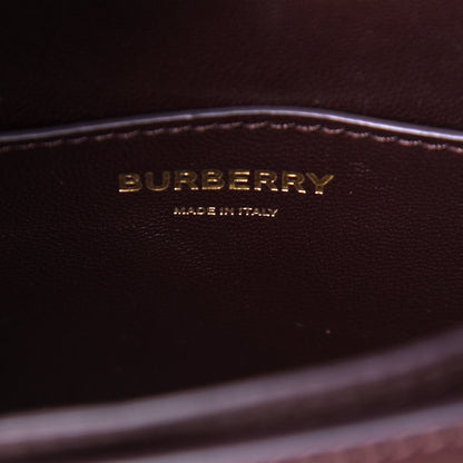 Burberry Calfskin Monogram Embossed Mini TB Bag Oxblood 8 of 10