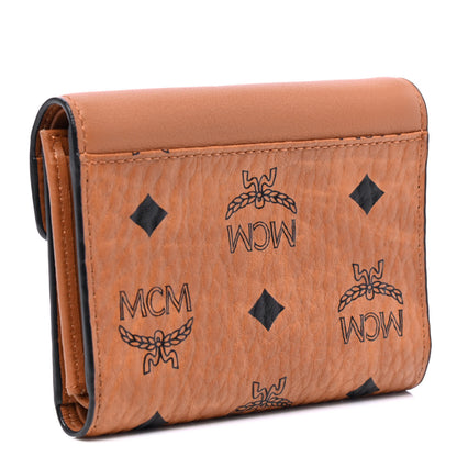 MCM Visetos Patricia Love Patch Compact Wallet Cognac 2 of 5