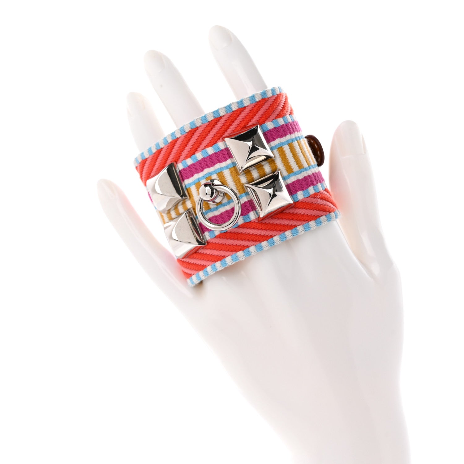 Hermes Toile Swift Cavale CDC Bracelet Capucine Magnolia Gold 2 of 7