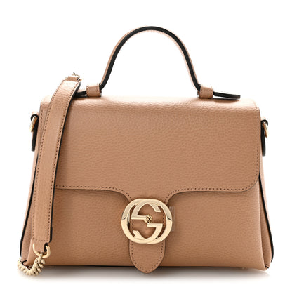 Gucci Dollar Calfskin Interlocking G Top Handle Shoulder Bag Camelia 1 of 13