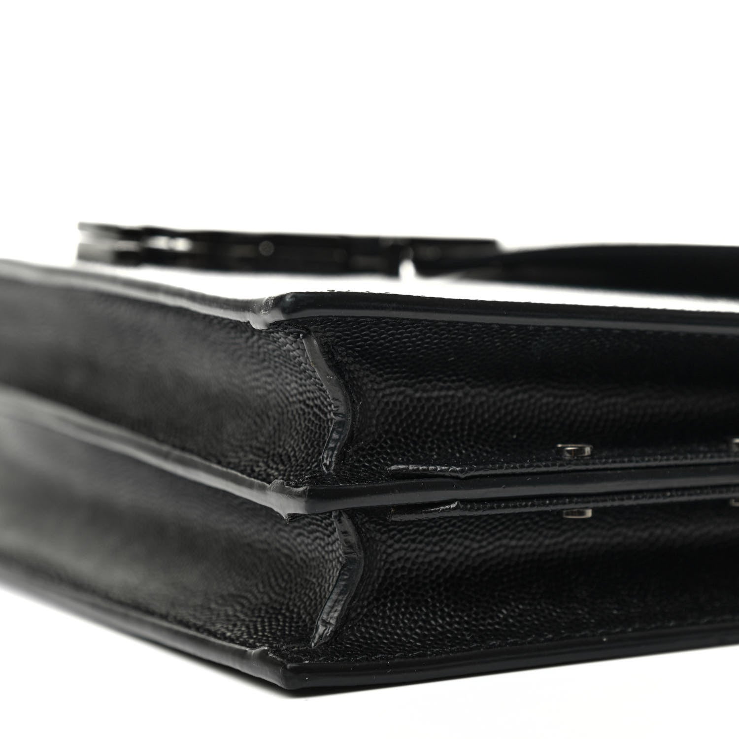 Saint Laurent Grain De Poudre Monogram Cassandra Clasp Bag Black Rouge Legion 9 of 10