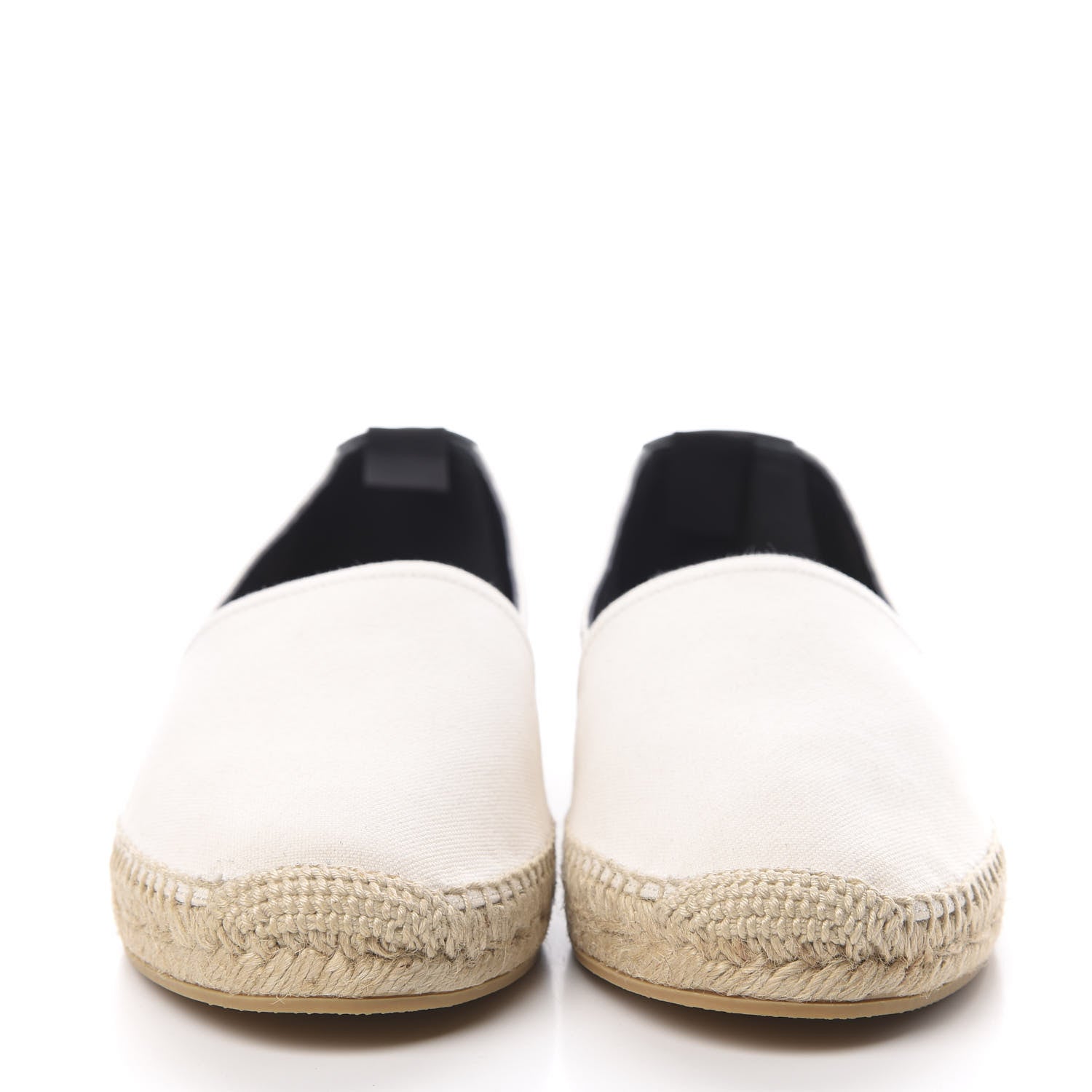 Saint Laurent Canvas Nappa Elba Light Logo Embroidered Espadrilles 40 Panna 2 of 9
