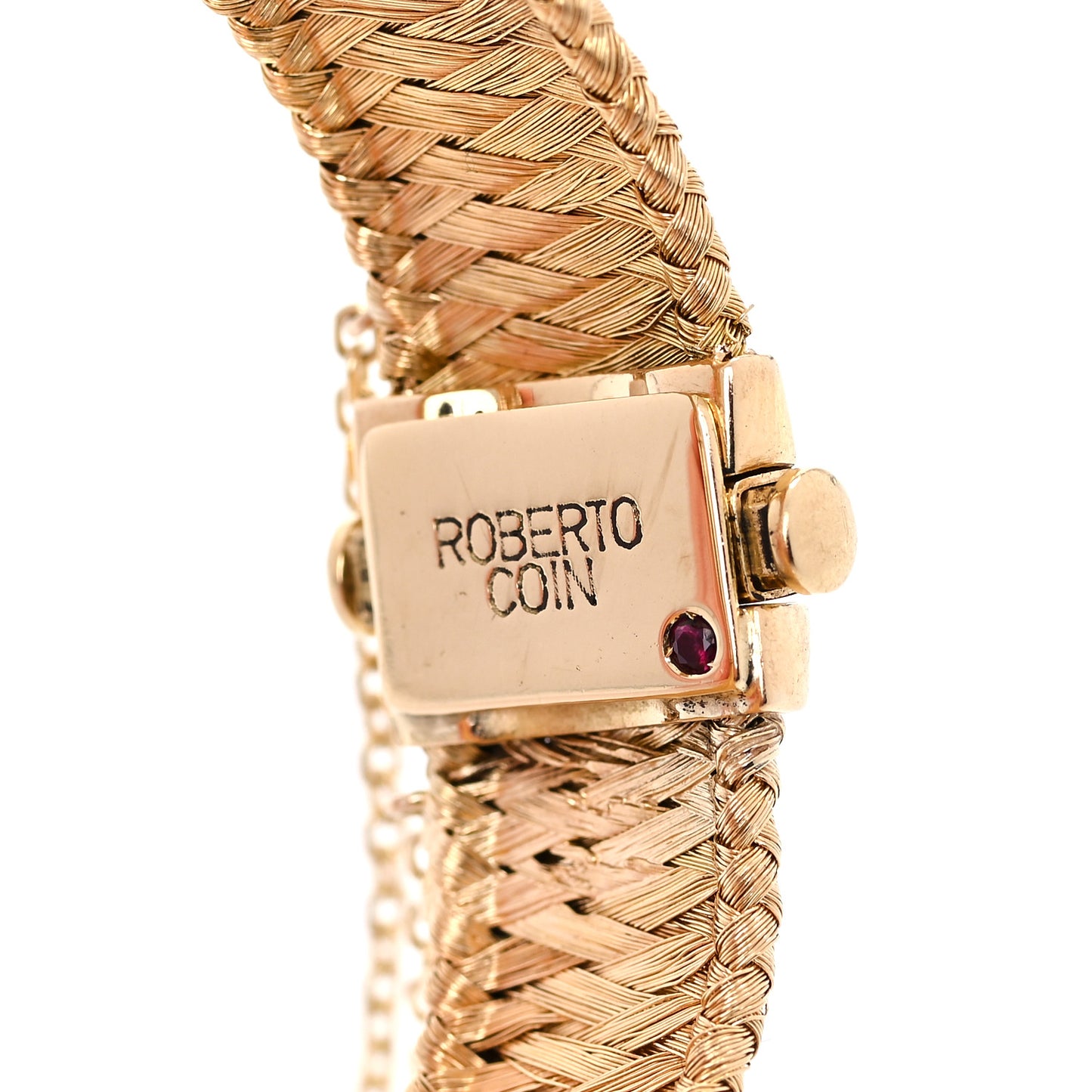 18K Yellow Gold Diamond Wide Silk Mesh Bracelet