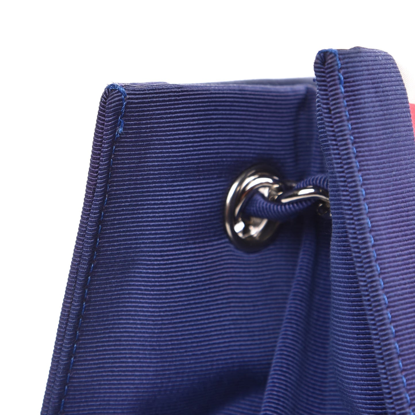 Striped Canvas CC Shopping Tote Blue Red White