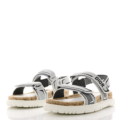 Christian Dior Technical Knit Jute Dioract 10mm Sandals 41 White Black 3 of 8