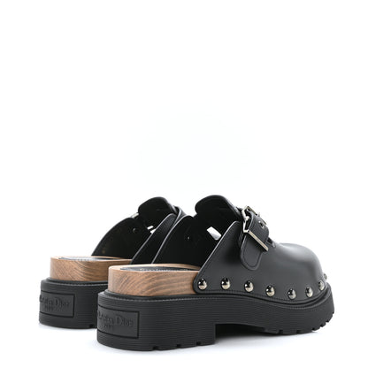 Christian Dior Calfskin Diorquake Buckled Lug Sole 15mm Clogs 37 Black 4 of 9