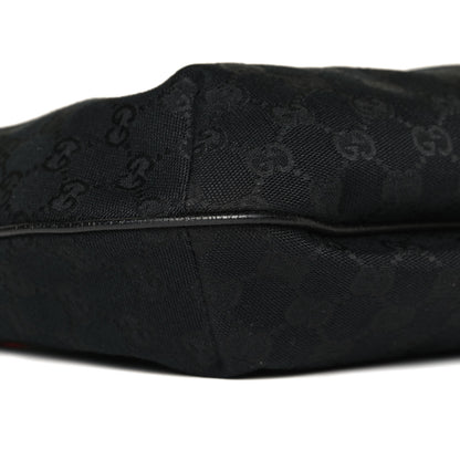Gucci Monogram Web Medium Half Moon Hobo Black 14 of 16
