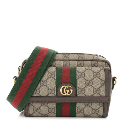 Gucci GG Supreme Monogram Web Mini Ophidia Bag Beige Ebony 1 of 18