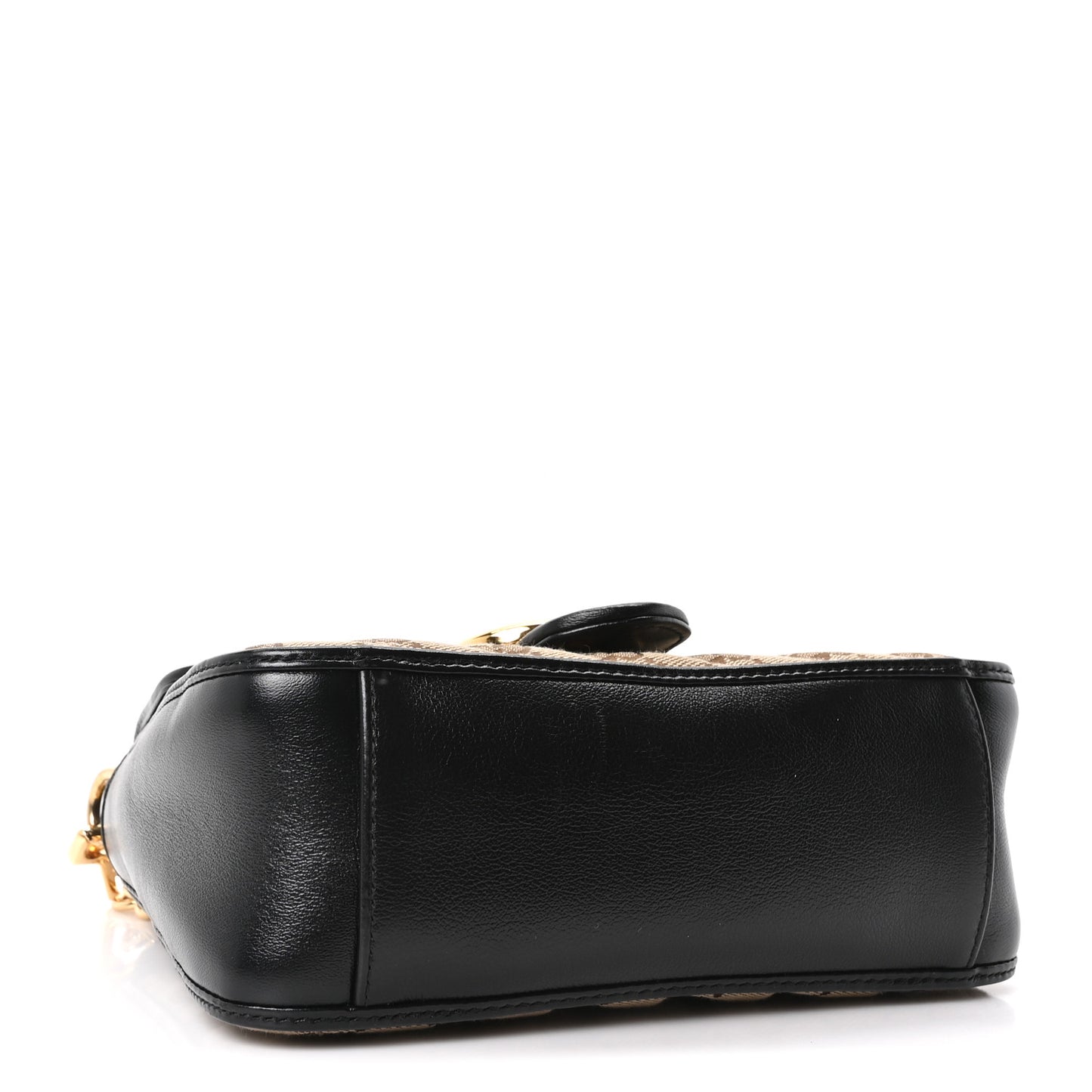 Monogram Azalea Calfskin Matelasse Diagonal Mini GG Marmont Top Handle Shoulder Bag Beige Ebony Black