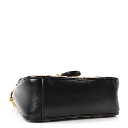 Gucci Monogram Azalea Calfskin Matelasse Diagonal Mini GG Marmont Top Handle Shoulder Bag Beige Ebony Black 4 of 10