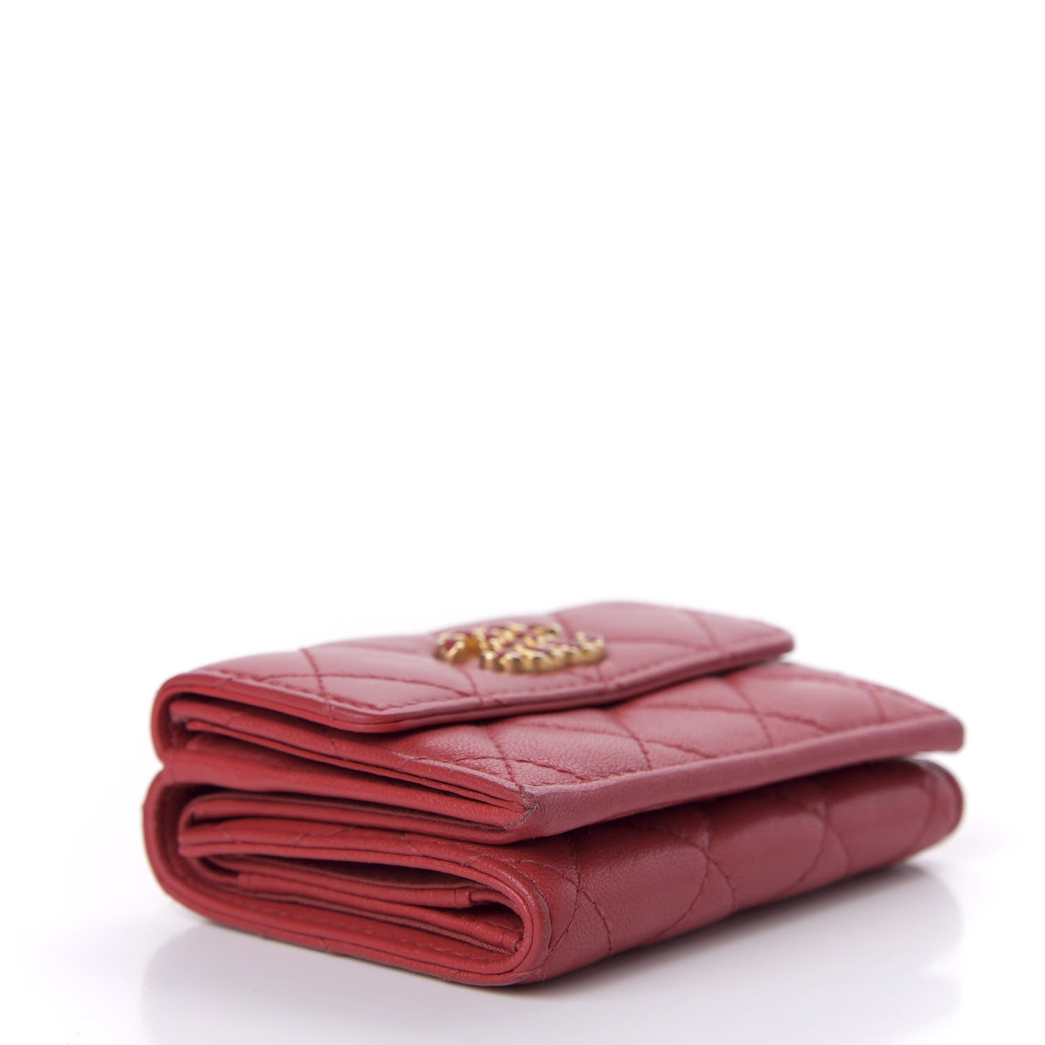 Chanel Lambskin Quilted Small 19 Flap Wallet Red 4 of 14