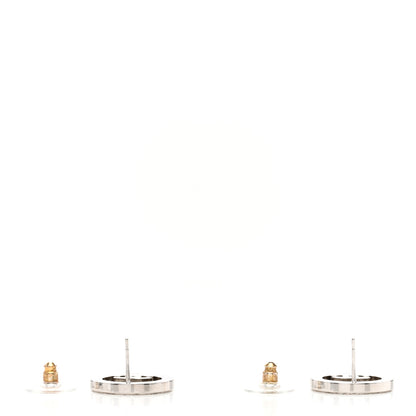 Chanel Crystal CC Round Earrings Silver 3 of 4