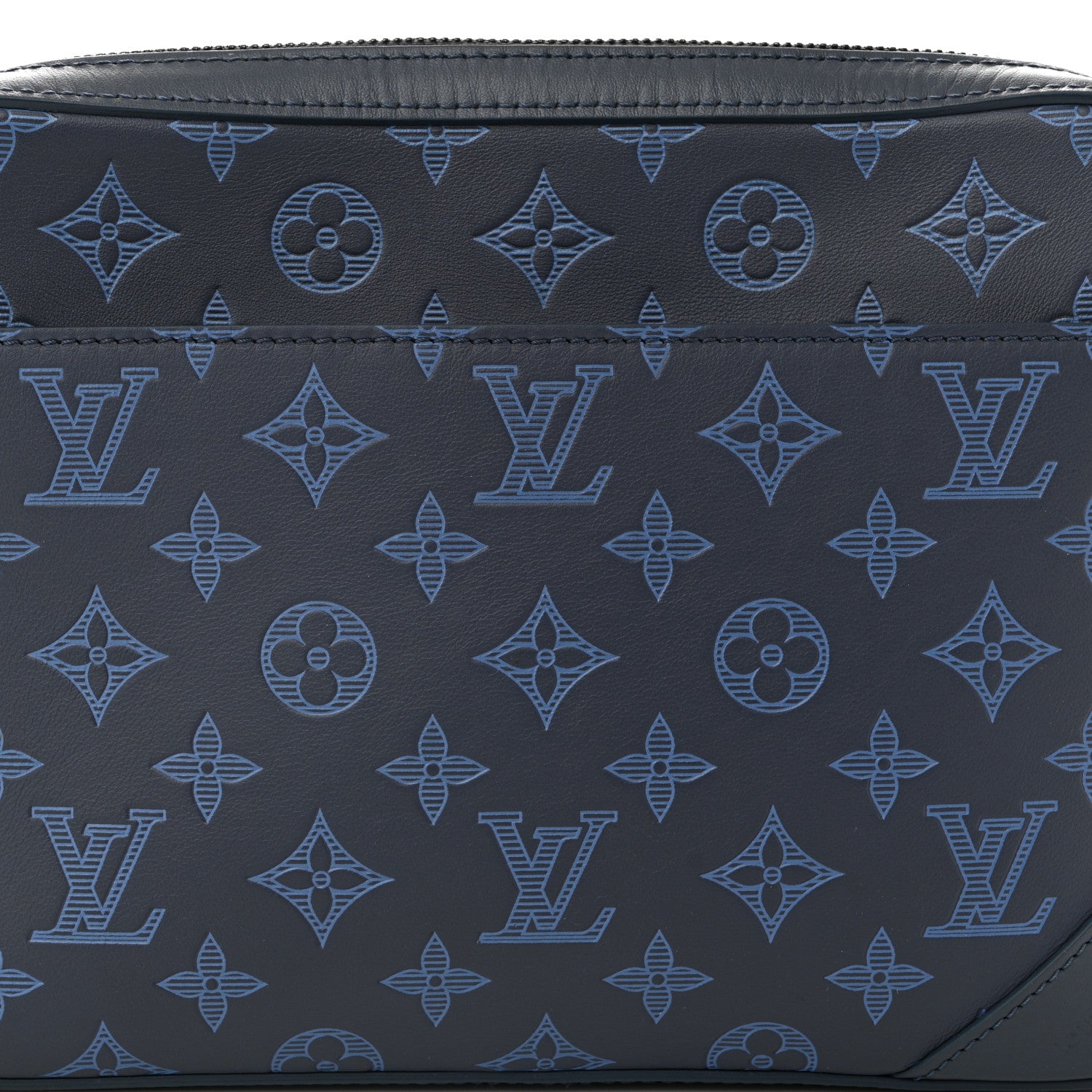 Louis Vuitton Calfskin Monogram Shadow Trio Messenger Navy River Blue 7 of 10
