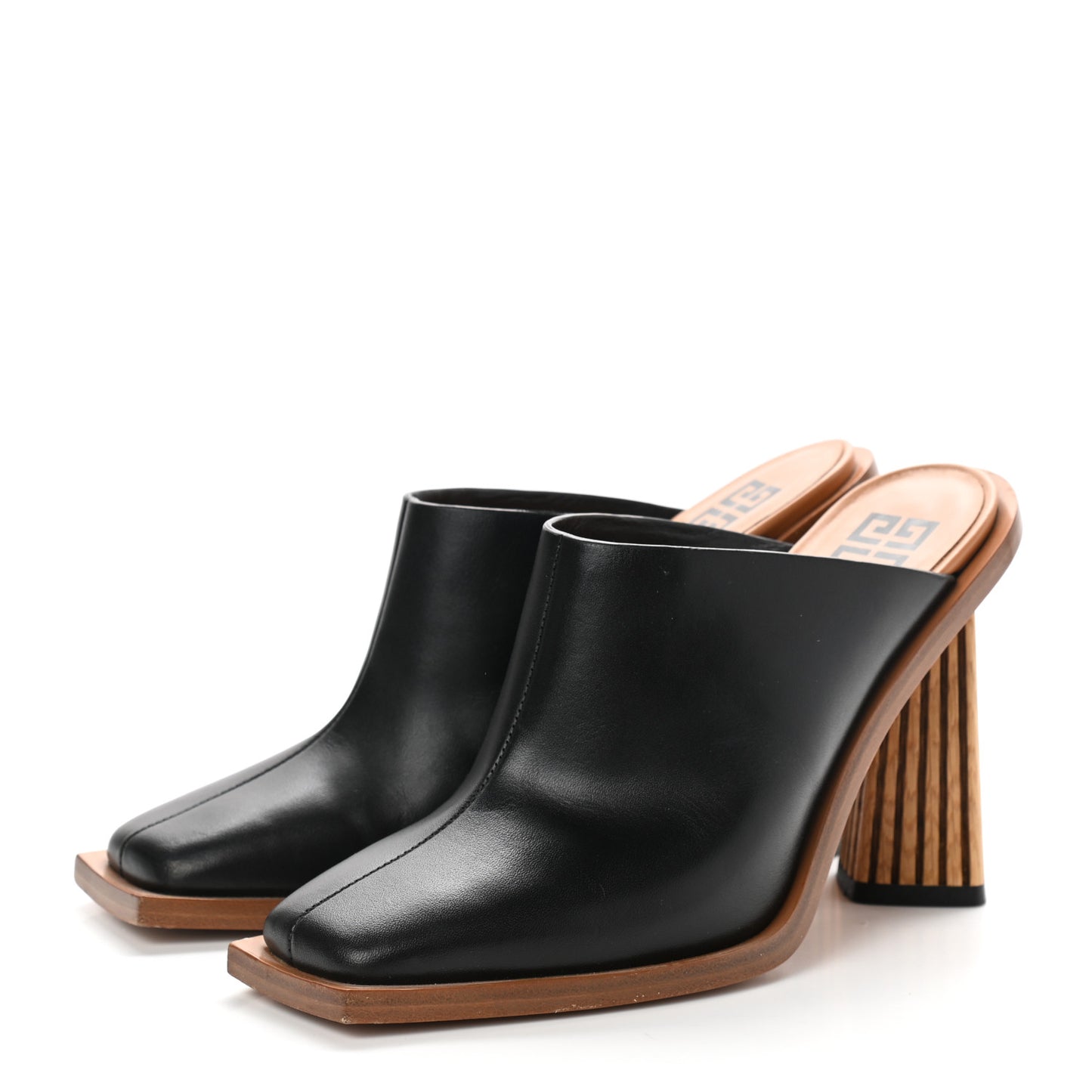 Calfskin Diamond 100 Mules 37 Black