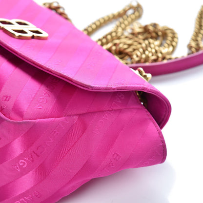 Balenciaga Nylon Jacquard Diagonal Logo S BB Round Shoulder Bag Rose Magenta 12 of 15