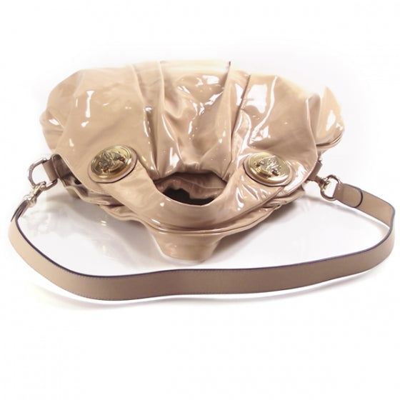 Gucci Patent Leather Hysteria Hobo Beige 6 of 10