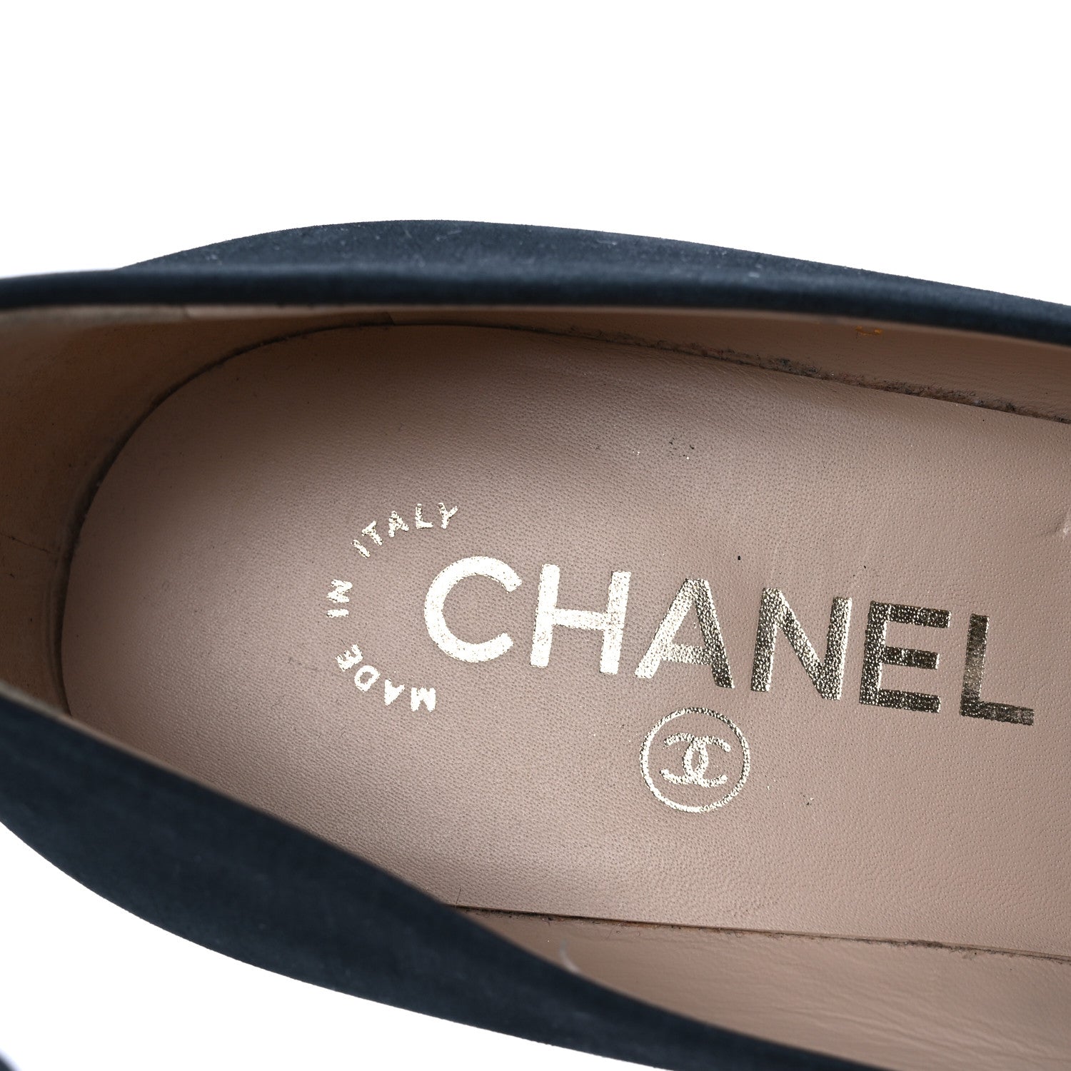 Chanel Wax Suede Wood Pumps 38 Black Brown 9 of 11
