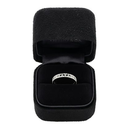 Tiffany 18K White Gold Diamond T True Narrow Band Ring 52 6 5 of 5