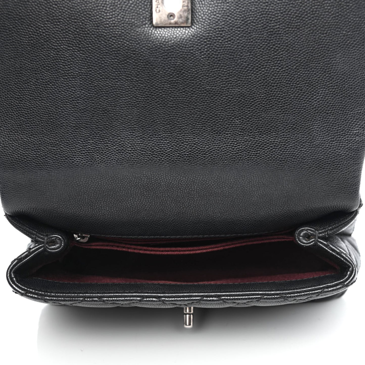Caviar Quilted Mini Coco Handle Flap Black